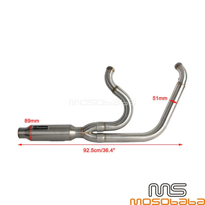 Full 2-into-1 Exhaust Muffler for Harley Dyna Super Glide Custom (2006-2017)