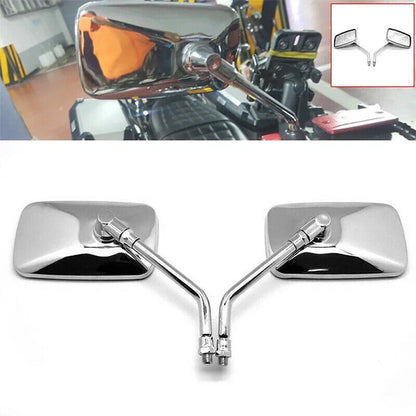 Chrome Motorcycle Rear Side View Mirrors for Universal Motorbike (N/A)
