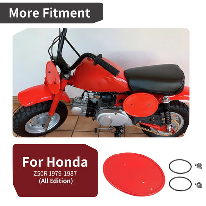 Red Front Number Plate with Mount Clips & Bands for Honda Z50R (1979-1987)