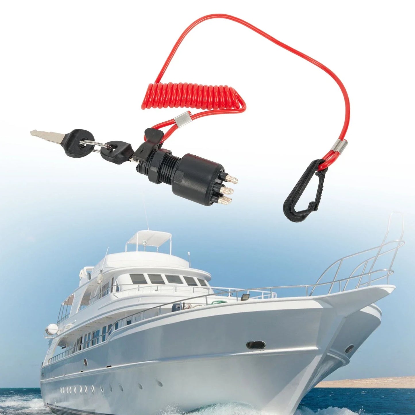 Ignition Switch Safety Lanyard Push To Choke for Evinrude/Johnson