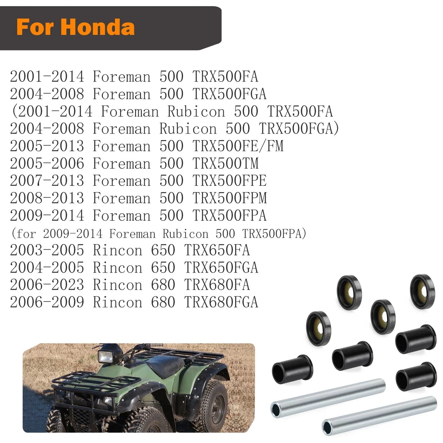 Front Upper A Arm Bushing Kit for Honda Foreman 500