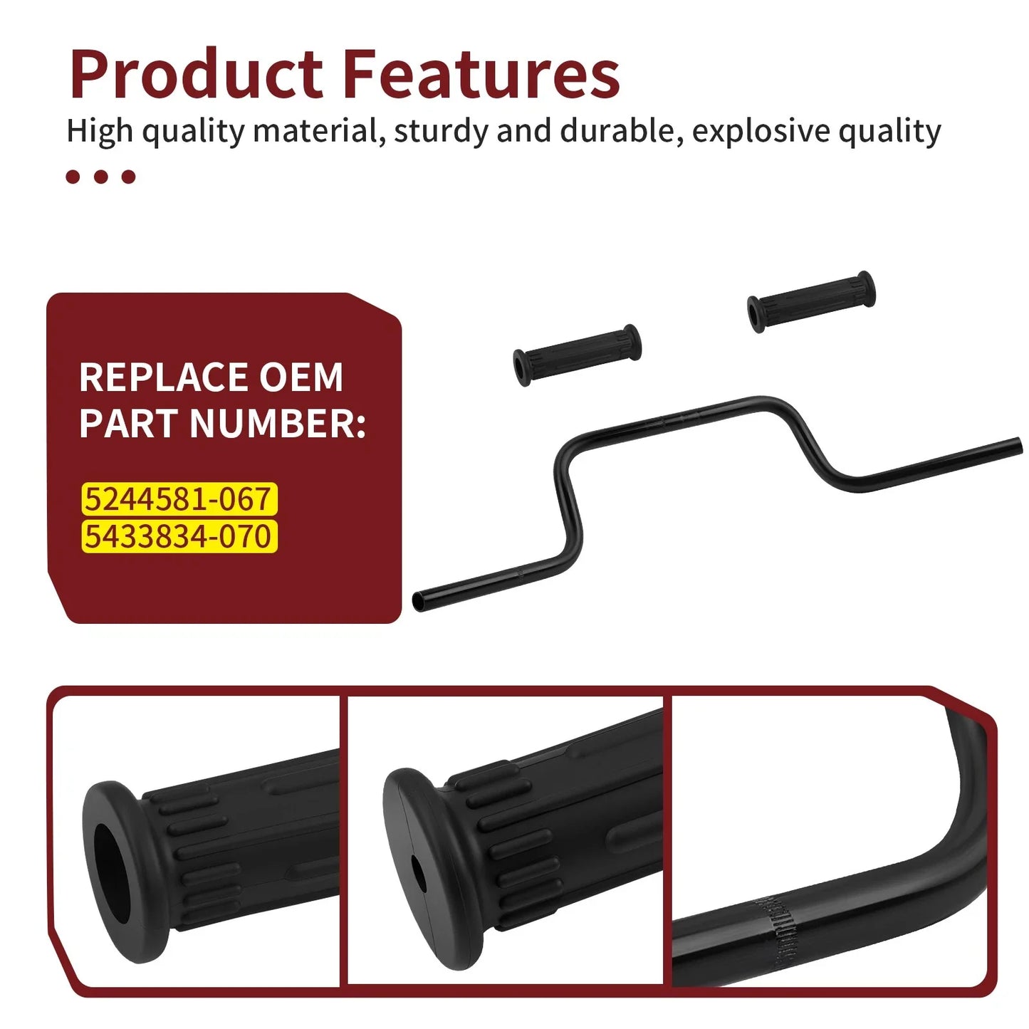Handle Bar for Polaris Sportsman 500 4x4 HO EFI 2 x Grips (2001–2007)