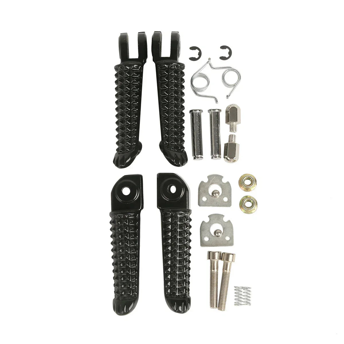 Black Driver Passenger Footpegs for Yamaha YZF R1 R6 (1998-2025) (2003-2020)