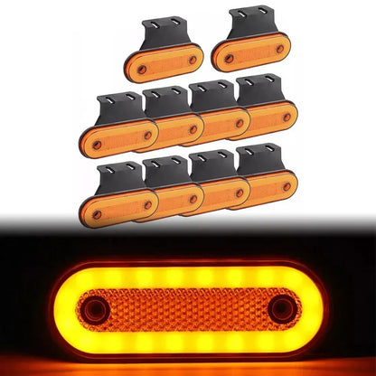 Pack of 10 Orange Amber Side Marker Lights for Trucks and Trailers