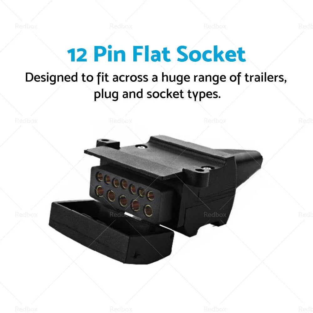 12 Pin Flat Female Socket for Trailer Connector Car Caravan