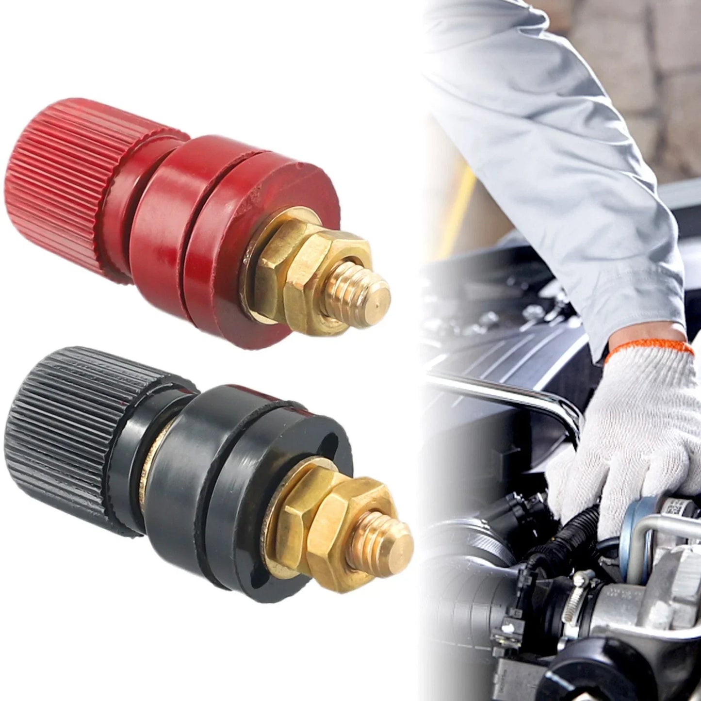 6mm Stud Remote Battery Power Junction Post Connector Terminal Kit