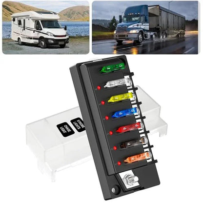 Fuse Box / 6-Circuit Waterproof / Electrical Systems for Automotive and Marine