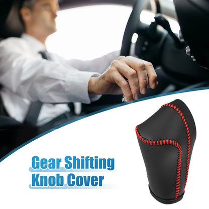 Gear Shift Lever Cover for Honda CRV 2008-2014 - Black with Red Stitches