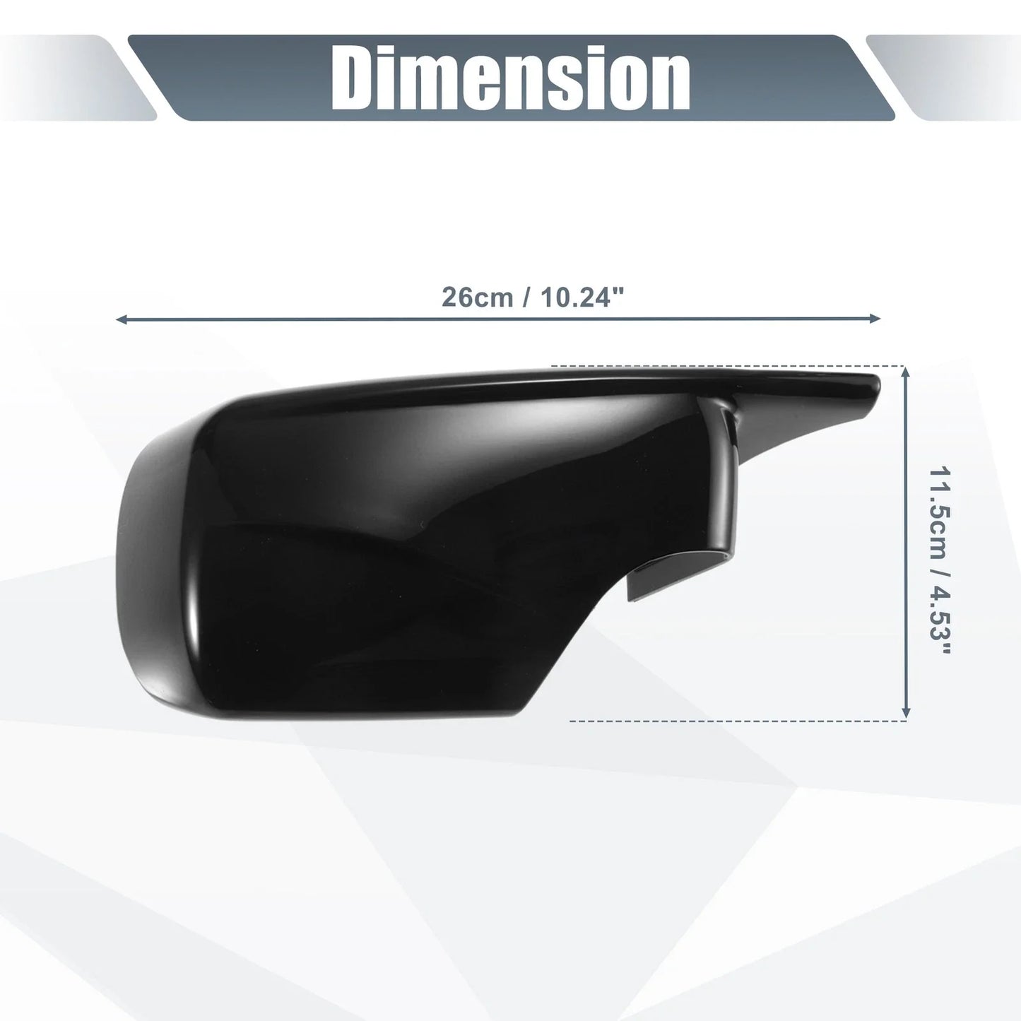 Pair Rearview Mirror Cover Cap Black for BMW E39 E46 (1998 - 2005)