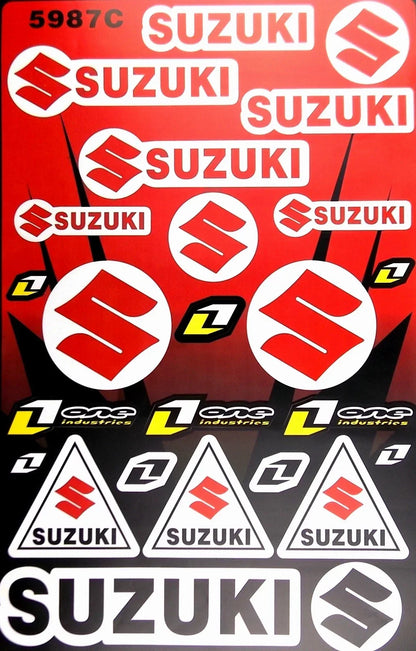 Motorcycle Sticker Sheet Graphics Decal Set for Suzuki
