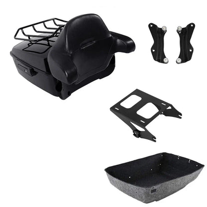 Black King Trunk Pad Mount Rack for Harley Touring (2014-2025)