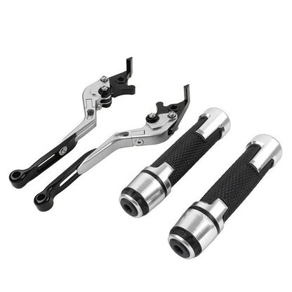 Silver Extendable Brake Clutch Levers & Handlebar Grips for Daytona 675 R