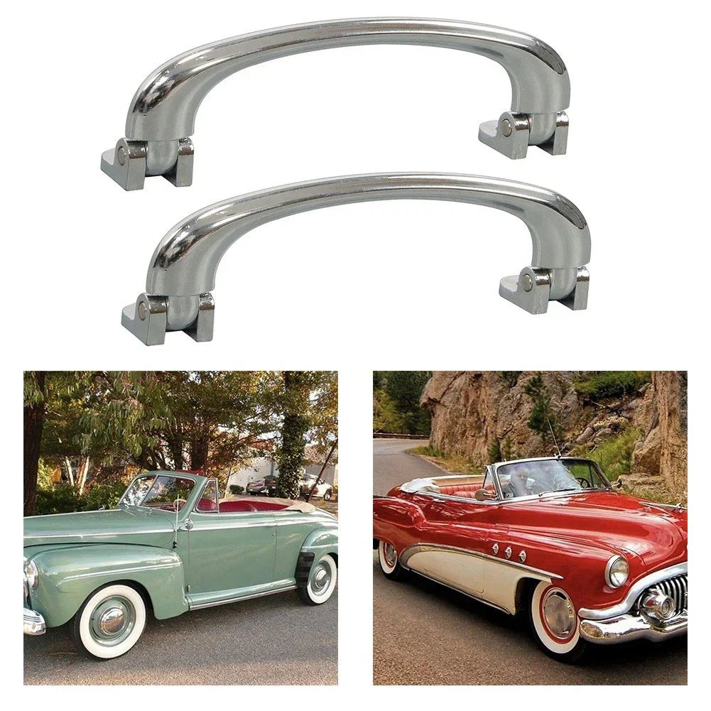 Interior Door Pull Handle / Pair / Chrome for Classic Car