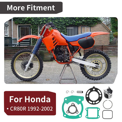 Piston w/ Ring Kit Gaskets Top End Rubuild Kit for Honda CR80R (1992–2002)