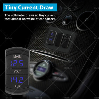 12V-24V Dual Voltmeter LED Digital Battery Monitor for Car Boat Marine Gauge
