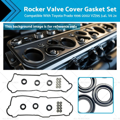 Rocker Valve Cover Gasket for Toyota Prado VZJ95 3.4L V6 (1996-2002) 2x