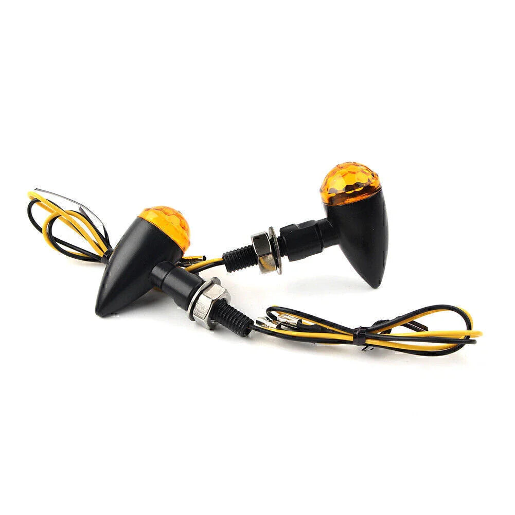 Universal Black Metal LED Mini Amber Turn Signal Lights for Car