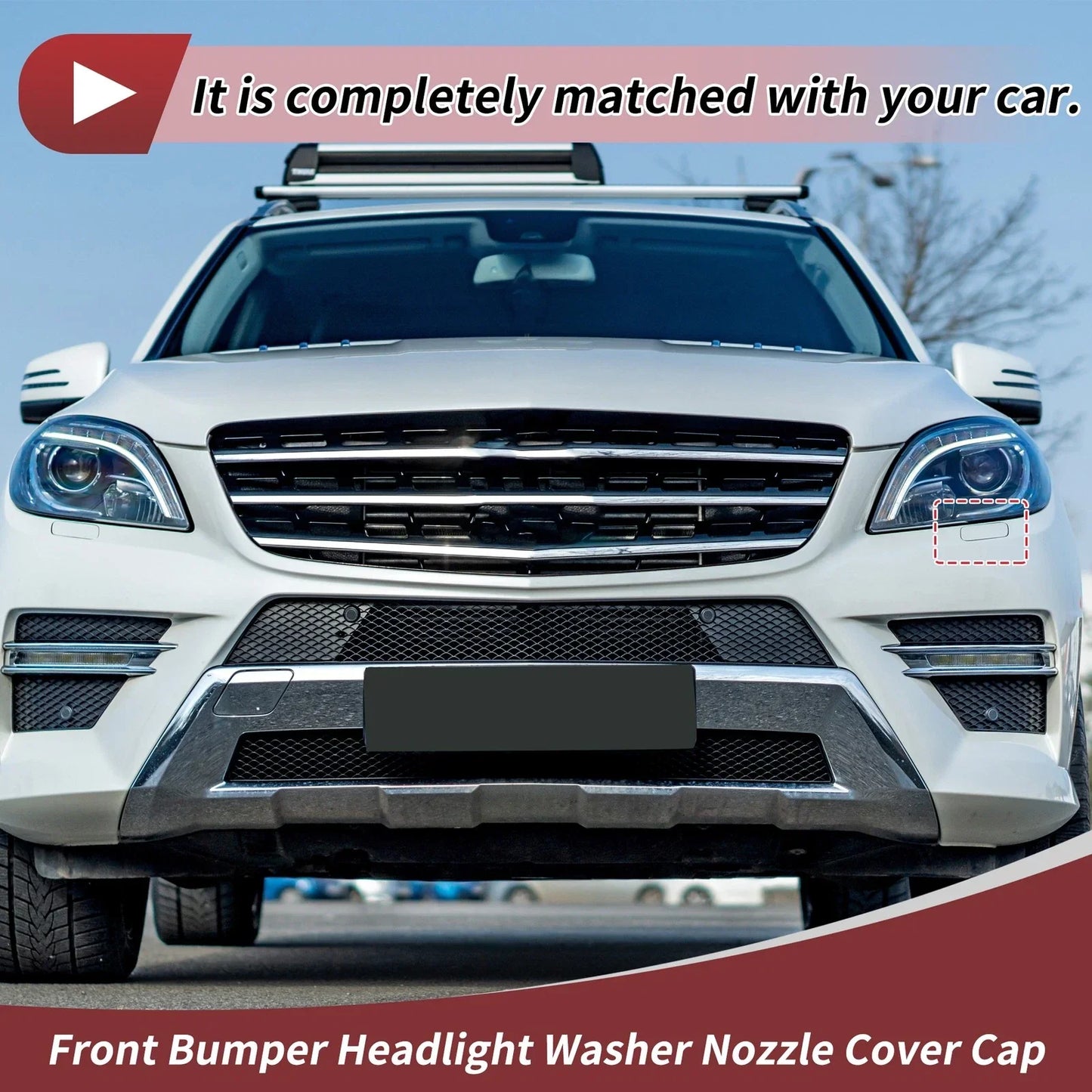 Front Left Bumper Headlight Washer Nozzle Cover for Mercedes-Benz ML250 (2012-2015)