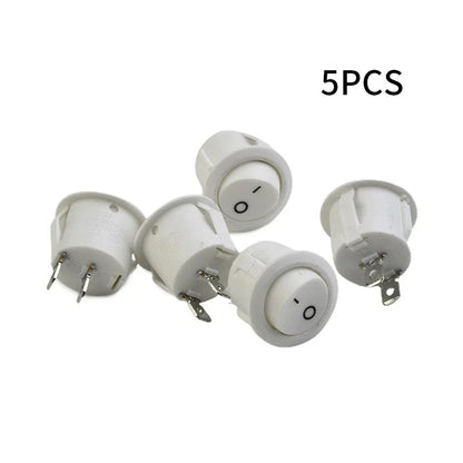 Mini Rocker Switches 5 Pcs White 2-Pin On-Off for MOTORHOME