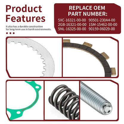Clutch Friction Steel Plates & Gasket Kit for Yamaha WR250F YZ250FX (2015–2019)