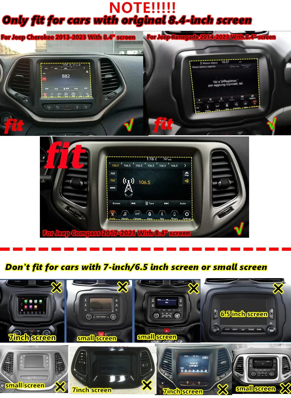8.4'' Car Stereo Navigation for Jeep Compass, Renegade (2014-2021)