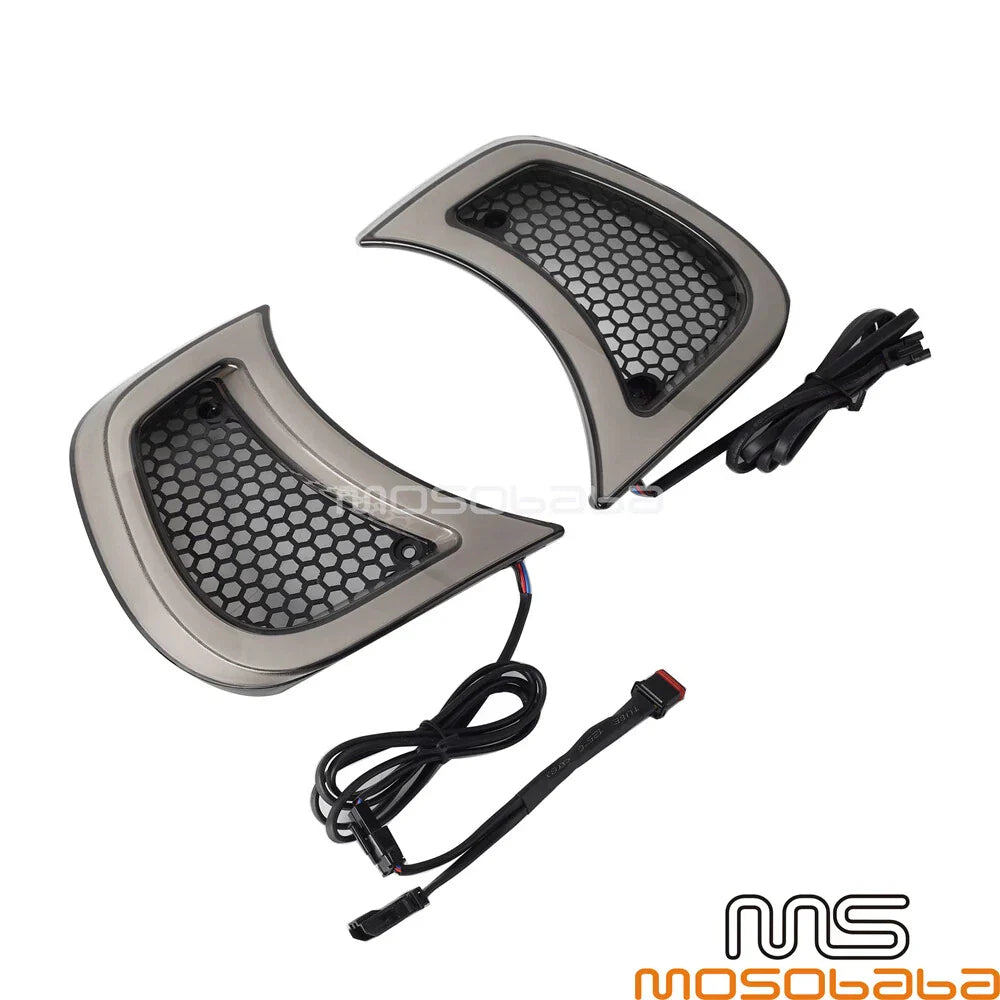 LED Headlight Vent Accent Light w/ Smoke Lens for Harley Touring Road Glide (2015)