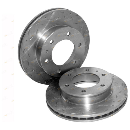 Front Dimpled + Slotted Rotors for Ford Ranger PJ PK (2006 - 2011)