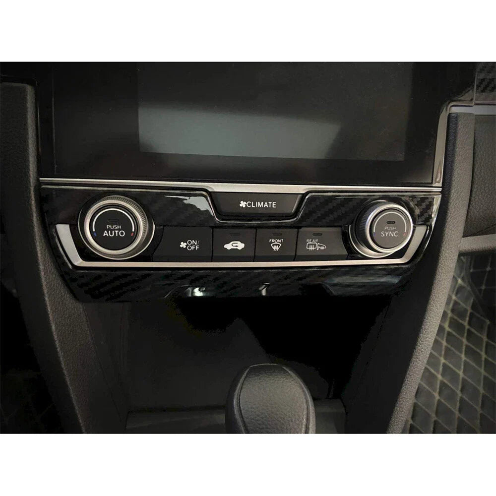 Carbon Fiber Look A/C Switch Cover Trim for 16-21 Honda Civic (2016-2021)