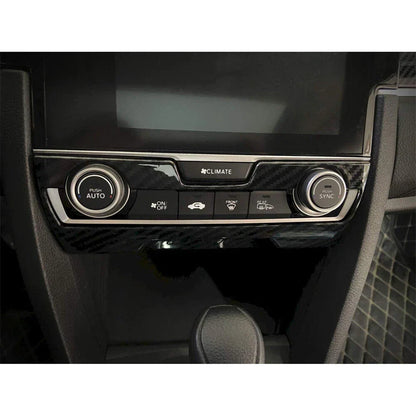 Carbon Fiber Look A/C Switch Cover Trim for 16-21 Honda Civic (2016-2021)