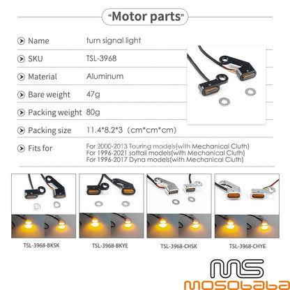 CNC Cut LED Turn Signal Lights for Harley Dyna, Touring, Road Glide, Electra Glide (2006-2023)