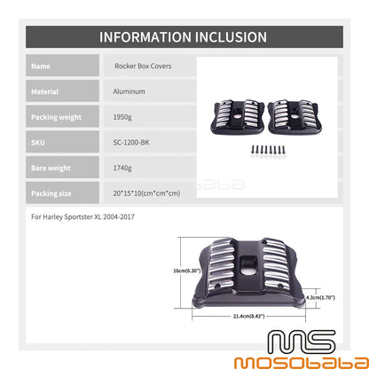 Engine Rocker Top Box Covers for Harley Sportster 1200 XL 883 Iron (2004-2017)