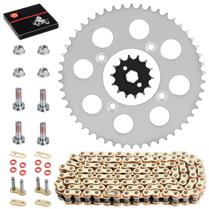 Drive Sprocket & Chain w Bolts X-Ring 118 Links for Honda XR100R CRF100F (2003–2003)