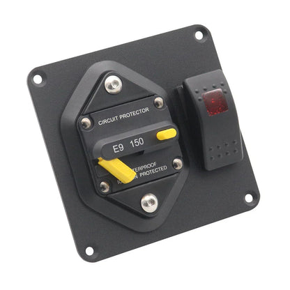 150A Circuit Breaker Panel + Red LED Switch for Universal Car