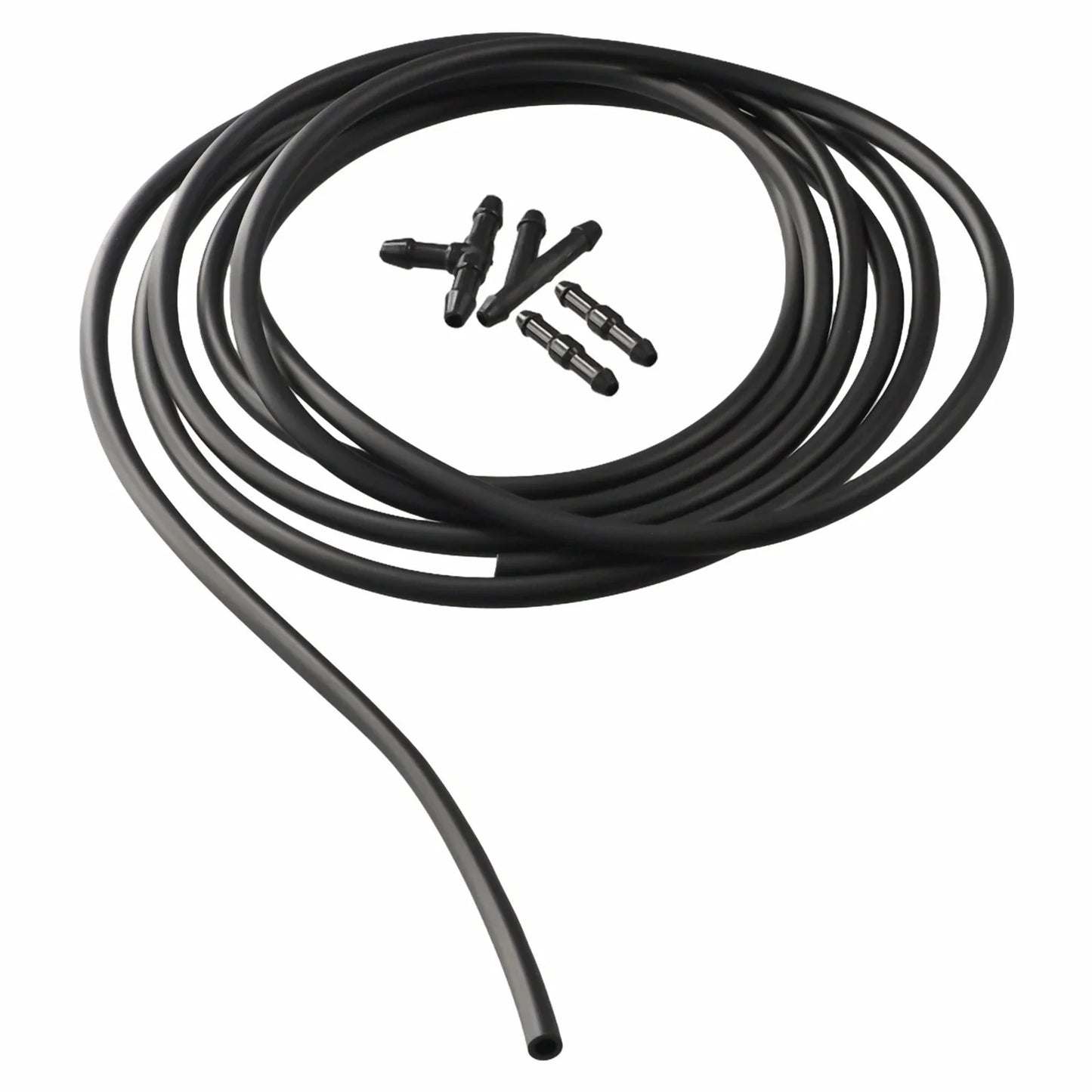 Hose Connector Splitter 300CM Black for Windshield Washer Wiper Tube