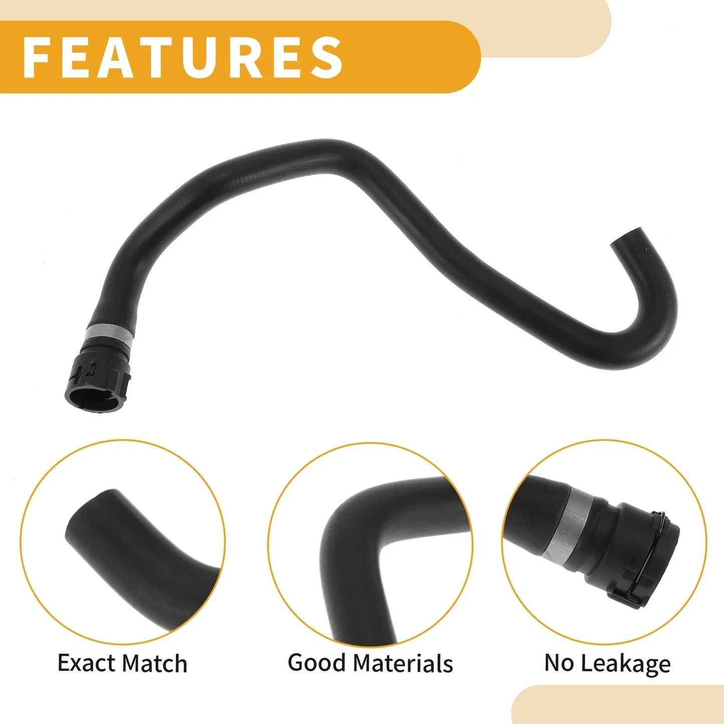 HVAC Heater Hose for BMW 3 Series E46 (2000 - 2007) Rubber Black