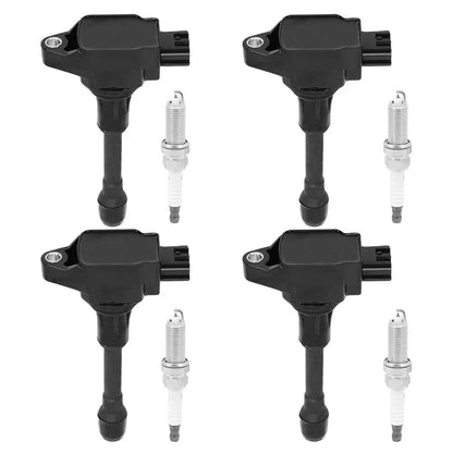 4 Pcs Ignition Coil & Spark Plug for Nissan Altima Sentra Rogue Versa Pathfinder (2007-2022)