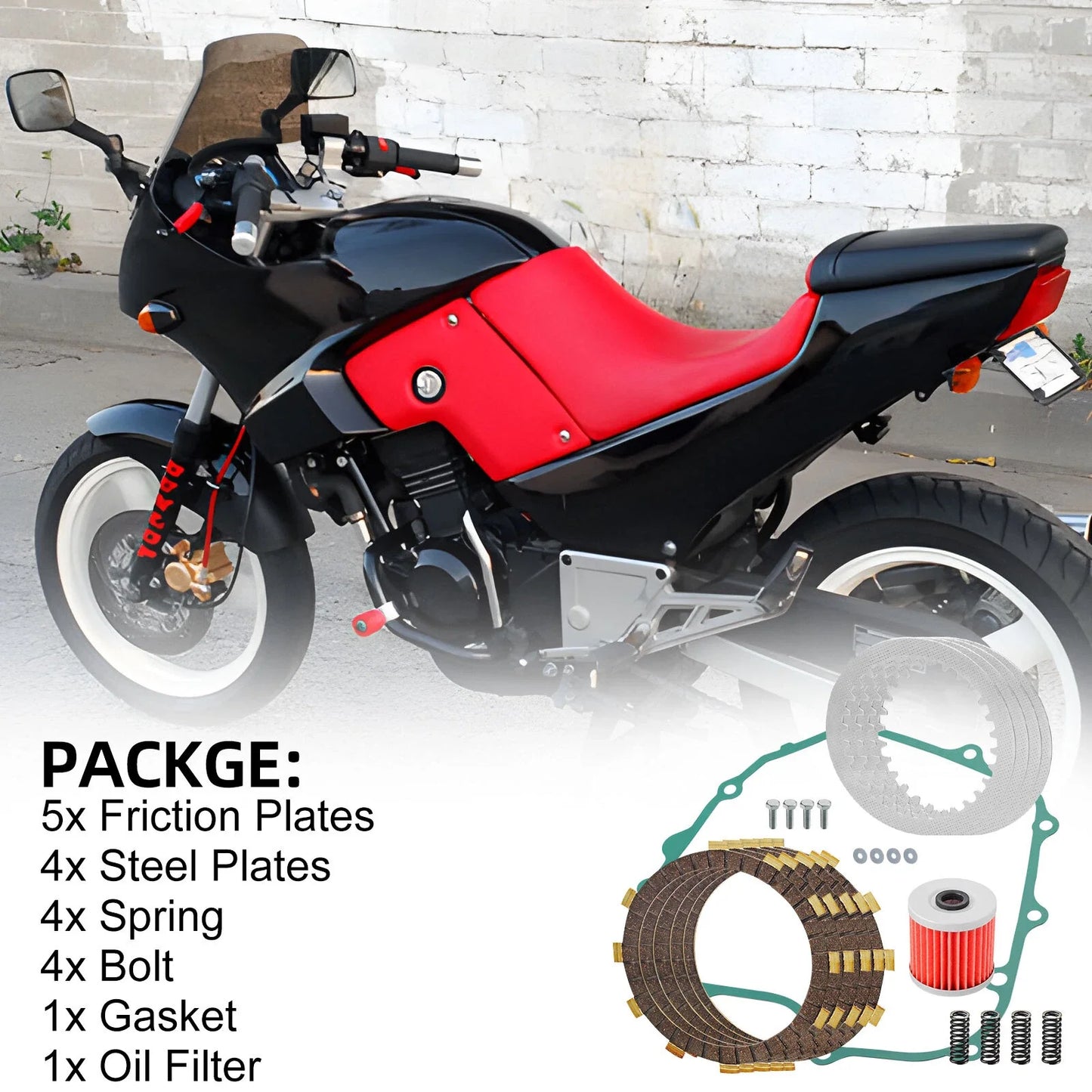 Clutch Friction Plates And Gasket Kit for Kawasaki Ninja 250R (1986–2007)