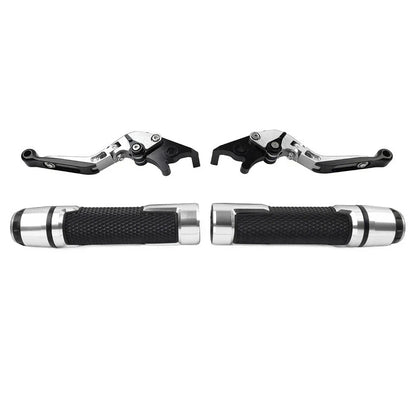 Silver Extendable Brake Clutch Levers Grips Set for Suzuki GSX1400 (2001-2008)
