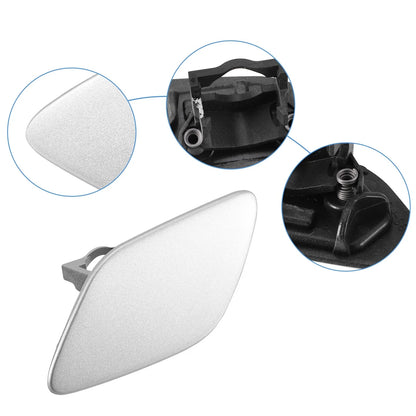 Left Front Bumper Headlight Washer Nozzle Cover Cap for BMW 328i Silver Tone
