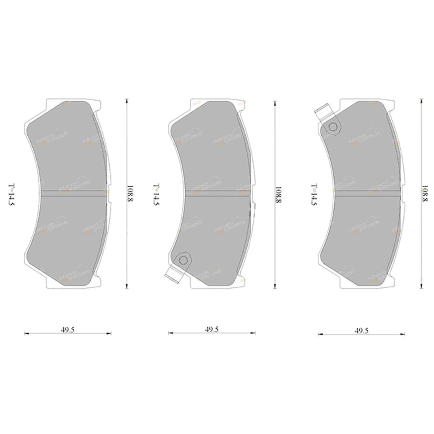 Front Disc Brake Pads 108.8mm for Suzuki Swift RS415 RS416 1.5L 1.6L M15A M16A
