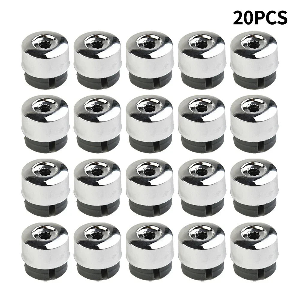 20 x Silver Car Tire Screw Covers