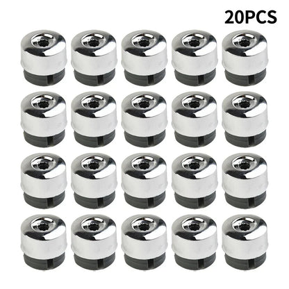 20 x Silver Car Tire Screw Covers