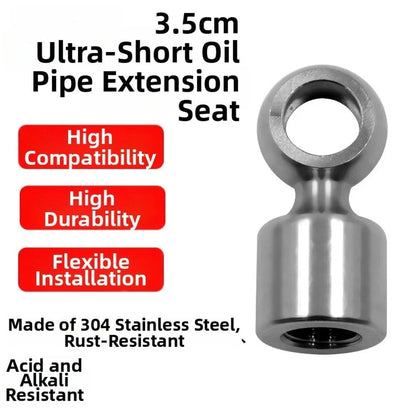 Oil Pipe Extension 3.5cm Stainless Steel 304 Secure Threads for Motorcycle