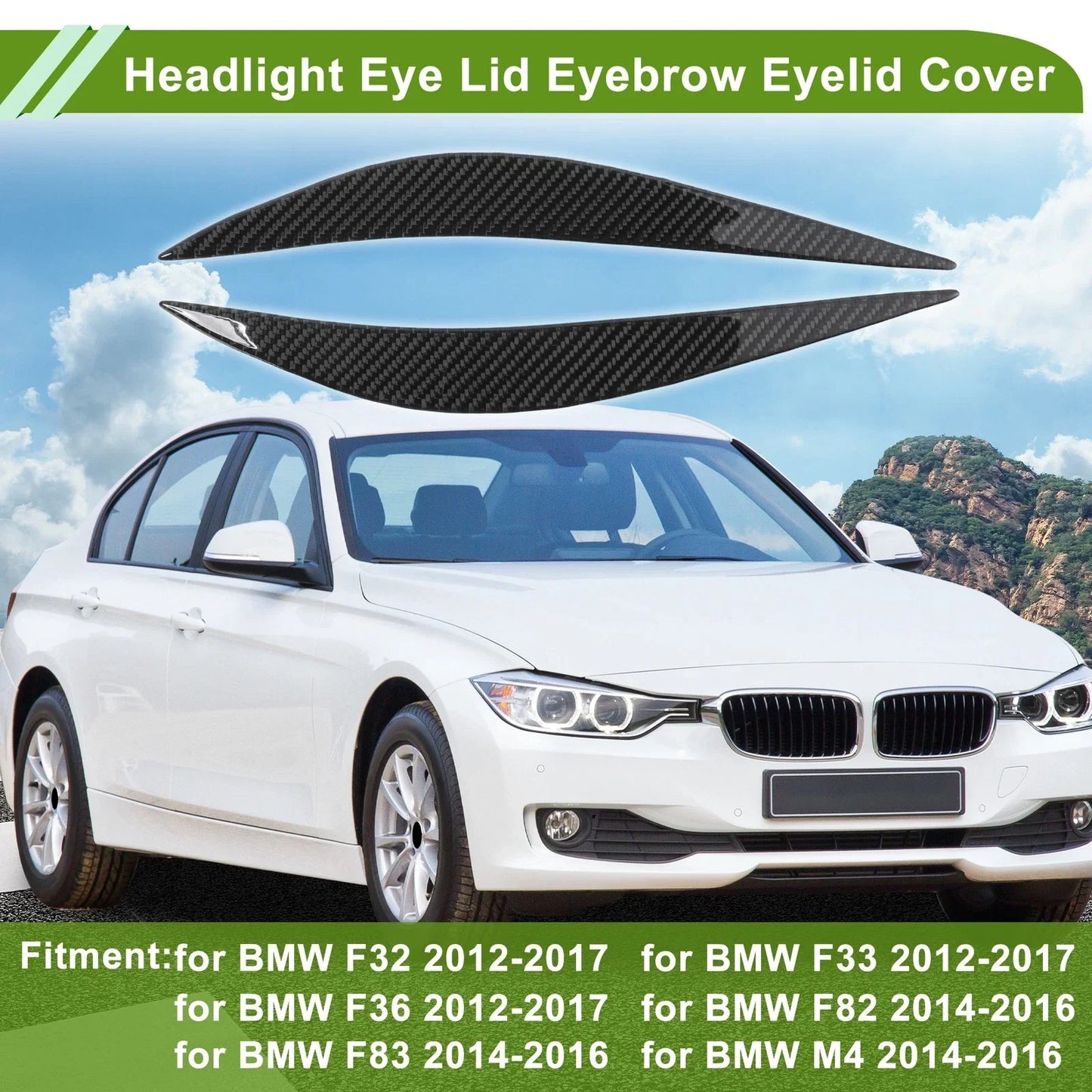 Carbon Fiber Headlight Eyebrow Cover for BMW F32 (2012 - 2017)