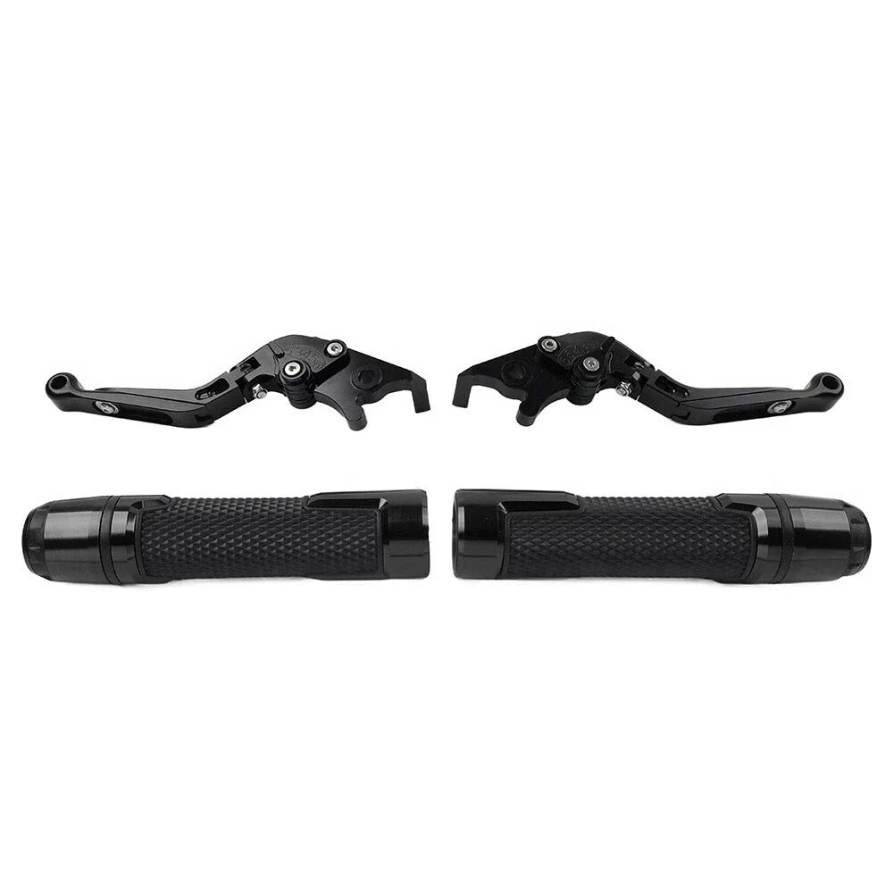 Black Extendable Brake Clutch Levers Grip Set for Suzuki GSXR600/750 (2006-2023)