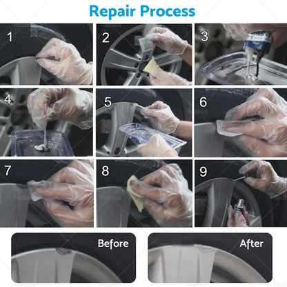 Silver Alloy Wheel Rim Scuff Repair Kits for Car DIY