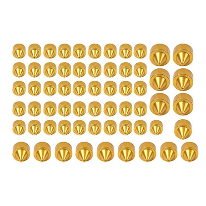 62X Engine Bolt Gold Cap Kit for Harley Street Glide Road King Softail (2018-2024)