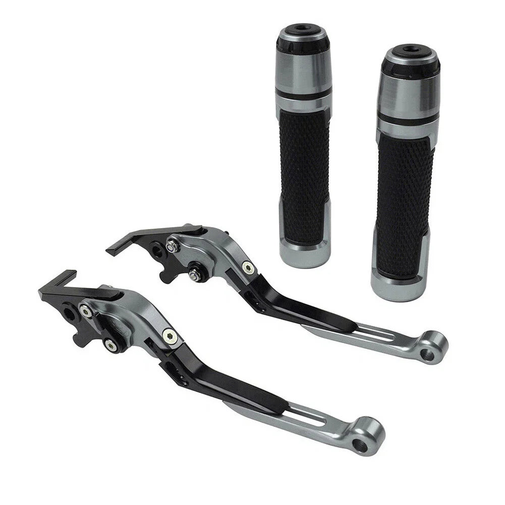 Titanium Extendable Brake Clutch Levers & Handlebar Grips for Kawasaki ZX636R (2003-2006)