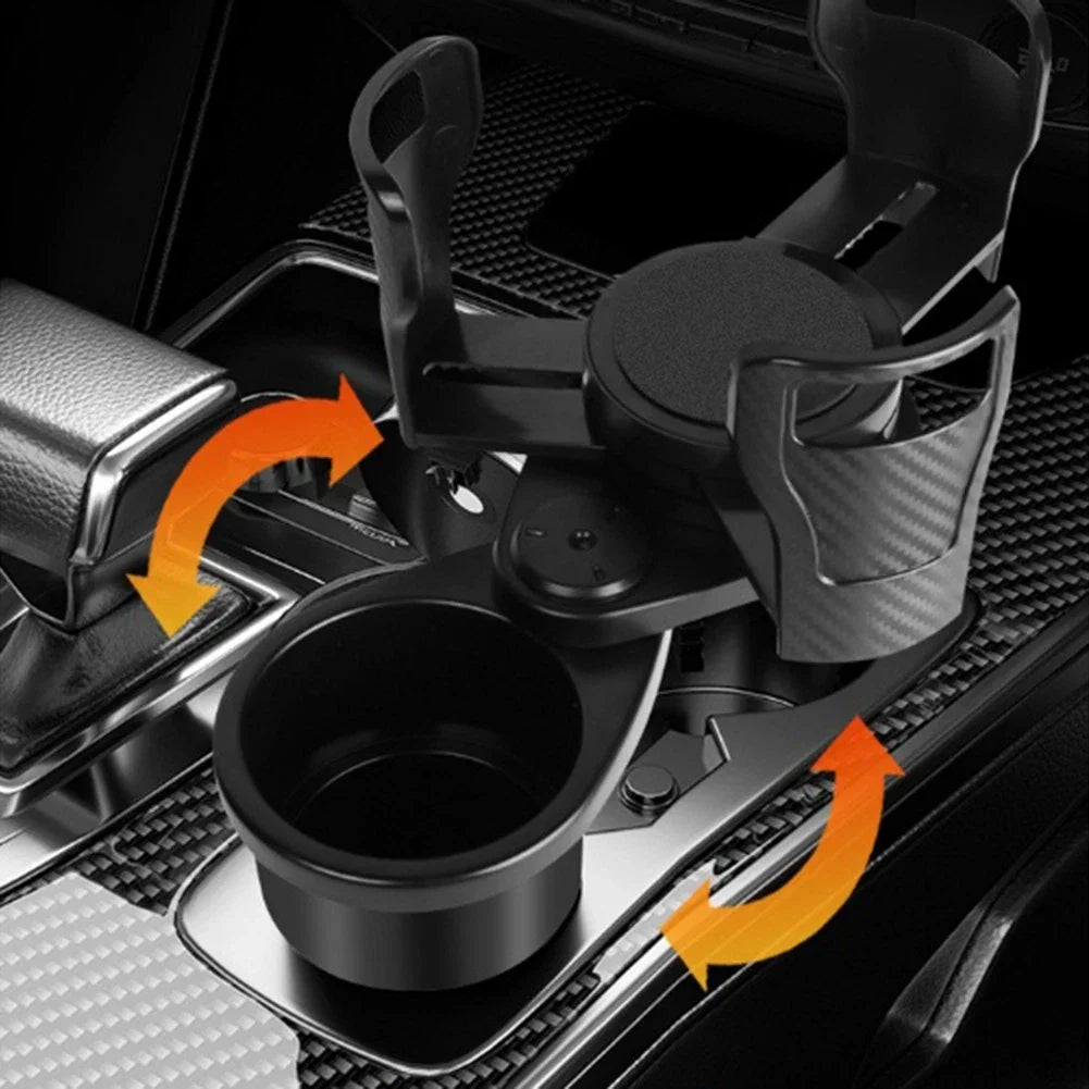 Car-Mounted Water Cup Holder 1-to-2 Split Rotating Double-Layer for Car