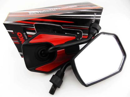 Kawasaki KLE400 91-01 Black Red Hex Soko Mirrors